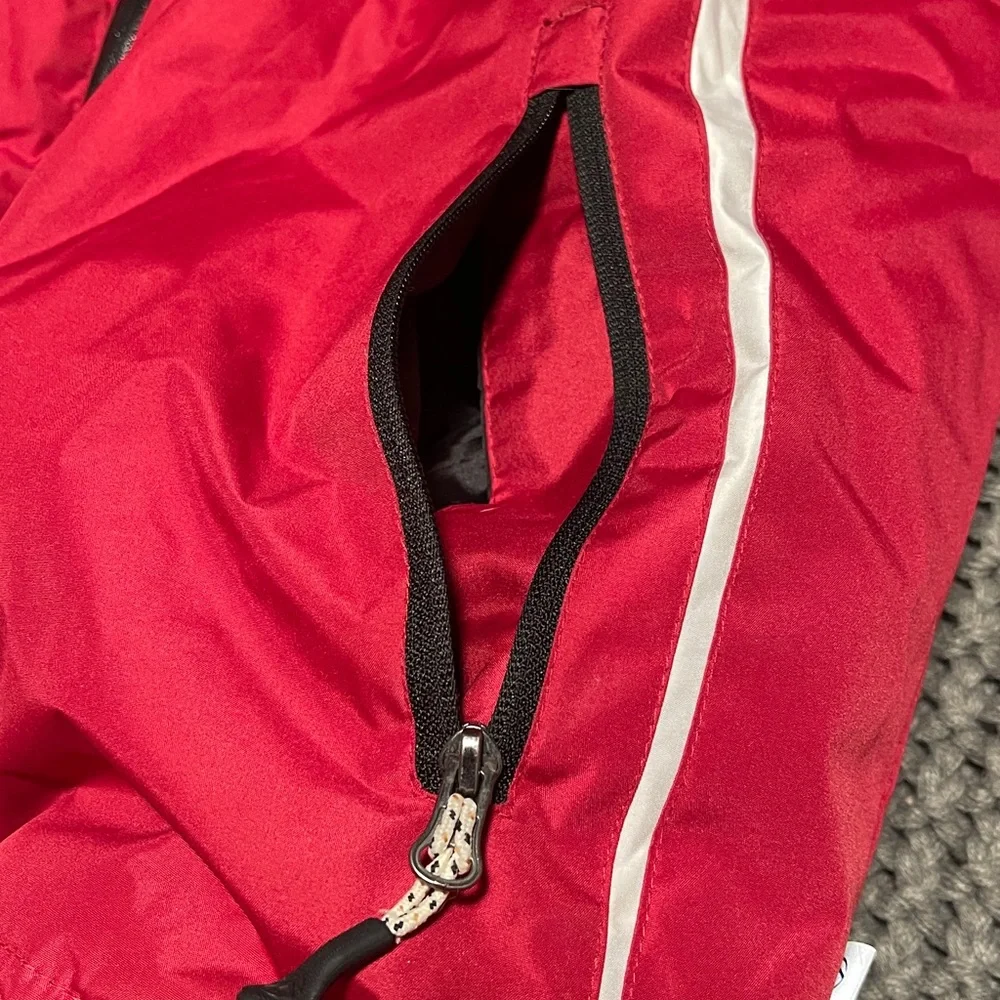Red Puffer Jacket with double zipper revealing inner shell jacket - Picture 4 of 12
